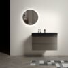 Alice - 36" Bathroom Vanity With Sink, Large Storage Wall Mounted Floating Bathroom Vanity For Modern Bathroom, One-Piece Black Sink Basin Without Drain And Faucet - Black / Gray - Image 2