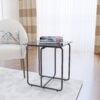 Modern Tempered Glass Coffee Table End Table Side Table For Living Room, Bedroom - Black - Image 4