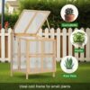 2 Tier Foldable Cold Frame Greenhouse, Portable Wooden Greenhouse Garden Cold Frame Raised Planter Box With Shelves - Natural Wood - Image 5