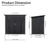 4Ftx6Ft Garden Sheds Outdoor Storage Sheds - Black - Image 4