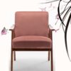 Accent Chair, Classic Mid Century Modern For Extra Seating - Rose - Image 2