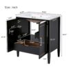 Bathroom Vanity With Ceramic Basin, Soft Close Door, Built-In Hidden Drawer - Black - Image 7