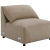 Veata - Suede Sectional Sofa With Right Hand Facing Chaise - Light Brown - Image 3