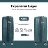 Expandable Hardshell Suitcase Double Spinner Wheels Pp Luggage Sets Lightweight Durable Suitcase With Tsa Lock, 3 Piece Set (20/24/28) - Green - Image 6