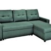 Convertible L Shaped Sectional Sleeper Sofa Bed, Saving Pull Out Couch - Teal - Image 3