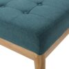 Vibratory - Button Tufted Upholstered Ottoman With Splayed Wooden Legs - Teal / Natural - Image 9