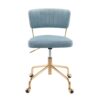 Tania - Contemporary Task Chair - Gold / Light Blue - Image 5