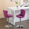 Swivel Velvet Barstools, Adjusatble Seat Height 1712PP (Set of 2) - Purple - Image 17