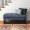 Cosmopolitan - Storage Ottoman Bench With Open Bottom - Denim Blue - Image 8