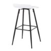 Ale - Contemporary Fixed Height Bar Stool (Set of 2) - White / Black - Image 4