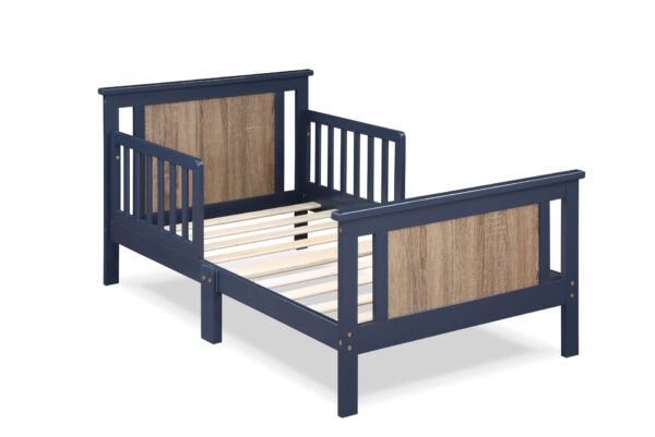 Connelly - Reversible Panel Toddler Bed - Midnight Blue / Vintage Walnut
