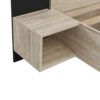 King Size Floating Platform Bed, With LED Lights, Bedside Nightstand - Natural - Image 6