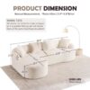 Compression Sofa: Combining Chaise Longue With 3 Seater, Wood Grain Chenille Fabric, Full Sponge Compression Sofa, Combined Sofa With 4 Pillows For Living / Home Furniture / Apartment - White - Image 43