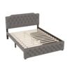 Queen Size Upholstered Platform Bed With 2 Drawers And 2 Sets Of USB Ports On Each Side - Gray - Image 7