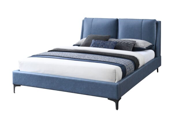 Upholstered King Bed - Blue