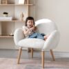 Imitation Lamb Fabric Sofa Chair - White - Image 4