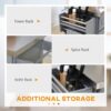 Homcom - Rolling Kitchen Island With Storage, Portable Kitchen Cart With Stainless Steel Top, 2 Drawers, Spice, Knife And Towel Rack And Cabinets - Gray - Image 7