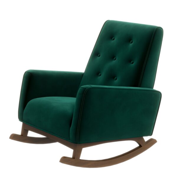 Demetrius - Solid Wood Rocking Chair - Green