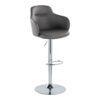 Boyne - Contemporary Adjustable Barstool With Swivel With Oval Footrest (Set of 2) - Chrome / Gray - Image 2