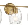 Luster - 3 Lights Vanity With Clear For Bathrooms Above Mirror Wall Lamp Satin - Clear / Gold - Image 2
