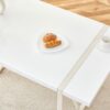 Industrial Rectangular Style Dining Table For 4 - 6 People With Thick Top And Metal Legs Frame - White - Image 9
