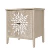 2 Door Carved Storage Cabinet With Adjustable Shelf, Accent Furniture For Living Room, Hallway, Kitchen - Natural - Image 16