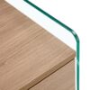 Elegant Bedside Table With Drawers And Transparent Tempered Glass Sides - Wood - Image 20