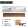 Contemporary Wall Mounted Bathroom Vanity With Dual Resin Sink And Soft Close Drawer - Imitative Oak - Image 9