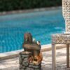 Decorative Two Tiered Water Fountain With Woodland Animal Design, Outdoor Fountain With Light And Pump - Multi - Image 7