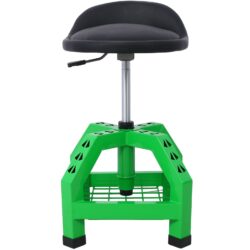 Pneumatic 360 Degree Swivel Stool, Mechanics Rolling Creeper Seat, Heavy Duty Rolling Mechanics Stool, Shop Stool With Casters - Green
