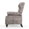 Accented Push Back Recliner Chair With Rolled Arms, Cocooning Comfort - Brown Gray - Image 5
