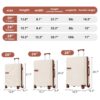 Contrast Color 3 Piece Luggage Set Hardside Spinner Suitcase With Tsa Lock 20" 24' 28" Available - Brown / Beige - Image 2