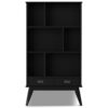 Draper - Mid Century Wide Bookcase And Storage Unit - Black - Image 4
