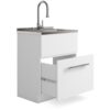 Metro - Laundry Cabinet & Faucet And Stainless Steel Sink - White - Image 2