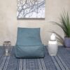 Ettie - Modern 3 Ft. Water Resistant Fabric Bean Bag Chair - Teal - Image 2