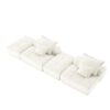 Modern Oversized Modular Sectional Sofa With 2 Ottoman And 2 Seat, Sparkling Chenille Fabric Soft Cushion Sofa With 4 Pillows, 4 Pieces Diy Combination Tufted Sofa, No Assembly Required - Beige - Image 22