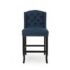 Solara - Fabric Tufted Counter Stool With Nailhead Accents (Set of 2) - Navy Blue - Image 4