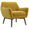 Brayden - Lounge Chair - Velvet - Brown / Gold / Yellow - Image 9