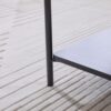 Upholstered Ottoman Coffee Table Foot Rest With Metal Legs And Wooden Storage - Brown - Image 9