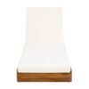 Premium Acacia Wood Lounge Chaise Set With Water Resistant Cushions, Adjustable Recline - Cream / Teak - Image 11