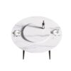 59.05" Modern Artificial Stone Round Metal Dining Table, Can Accommodate 6 People Artificial Stone Turntable - White / Black - Image 8