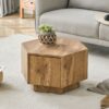 Hexagonal Coffee Table With Drawers - Wood - Image 6