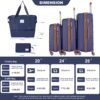 5 Piece Set (20"24"28 +A Travel Bag And A Toiletry Bag), Pp Hardshell Carry On Luggage Set With Tsa Lock Carry On Suitcase Luggage Durable Suitcase - Blue - Image 3