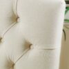 Harriet - Tufted Dining Chair Set Modern Farmhouse Style - Ivory Linen - Image 4