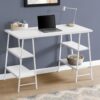 Computer Desk For Home Office, Laptop, Storage Shelves, Contemporary And Modern - White - Image 3