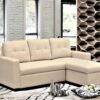 Convertible L Shaped Sectional Sleeper Sofa Bed, Saving Pull Out Couch - Beige - Image 8