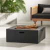 Outdoor Square Mgo Wood Burning Fire Pit - Dark Gray - Image 4