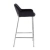 Daniella - Contemporary Fixed Height Bar Stool (Set of 2) - Chrome / Black - Image 3