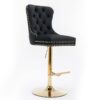 Thick Golden Swivel Velvet Barstools Adjusatble Seat Height From 27-35", Modern Upholstered Bar Stools With Backs Comfortable Tufted For Home Pub And Kitchen Island (Set of 2) - Black - Image 5