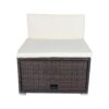 11 Piece Patio Wicker Conversation Set, 10 Seater Patio Sectional Set With 3 Storage Box Under Seat - Brown / White - Image 20